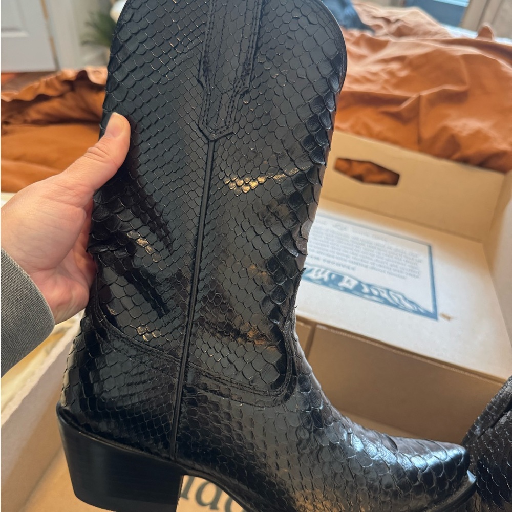 Rare Full Python Black Tecova Boots - image 3
